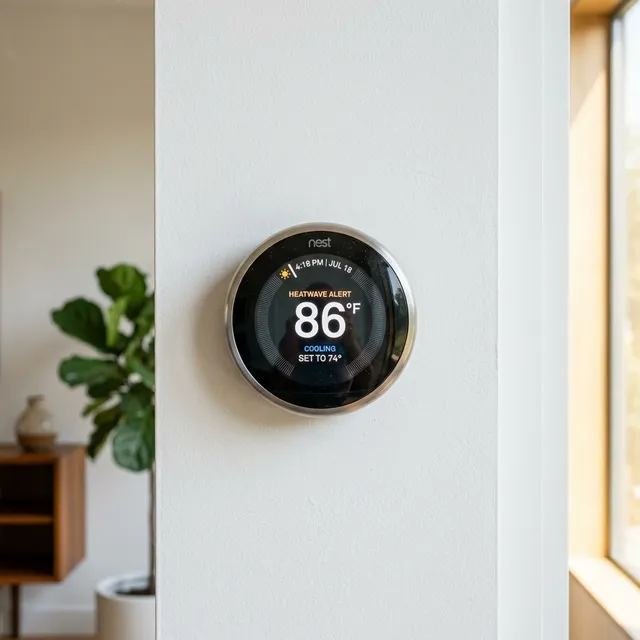 High indoor temperature on a smart thermostat during an AC failure