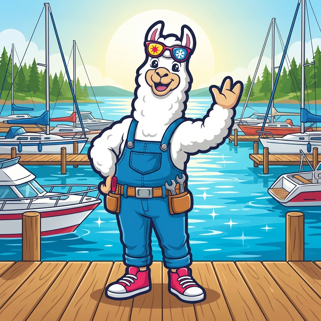 Cozy Llama mascot in Bernice