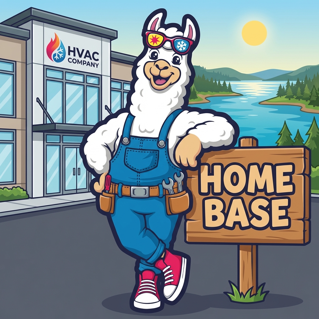 Cozy Llama mascot at Lake Eucha, Oklahoma