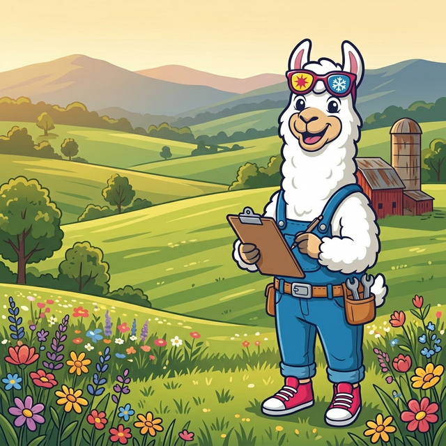 Cozy Llama mascot serving Gravette, Arkansas