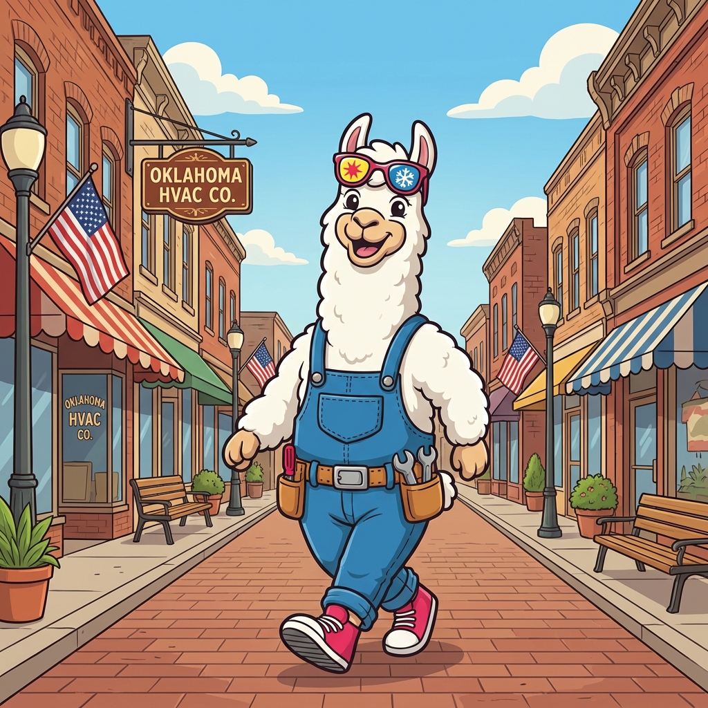 Cozy Llama mascot in Langley