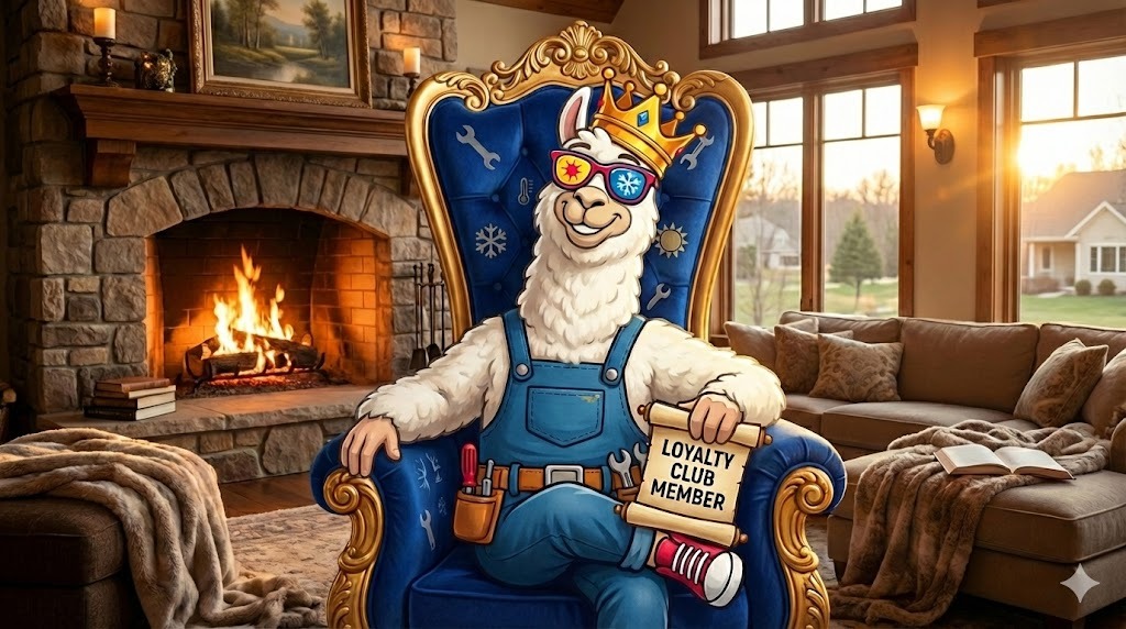 Llama King on Throne